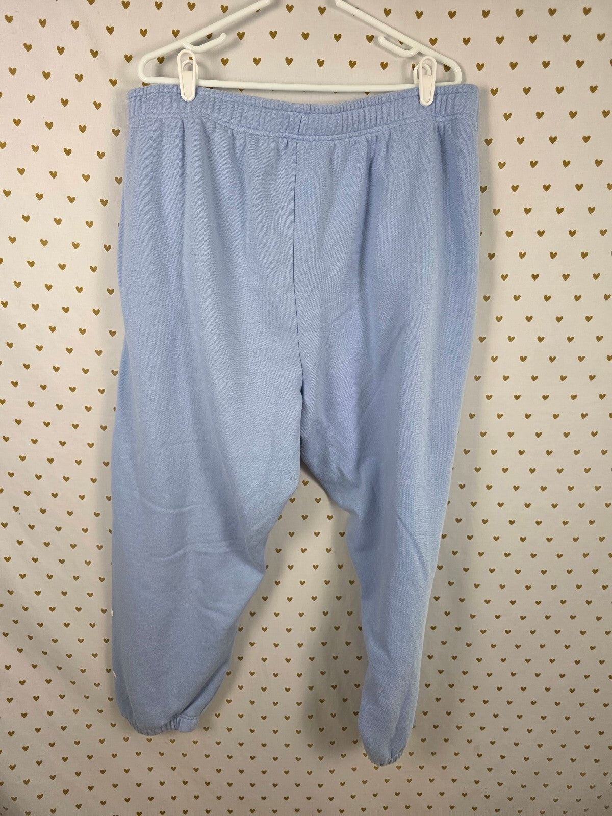 Victorias Secret PINK Light Blue Logo Sweats Sweatpants XXL 2XL Pockets