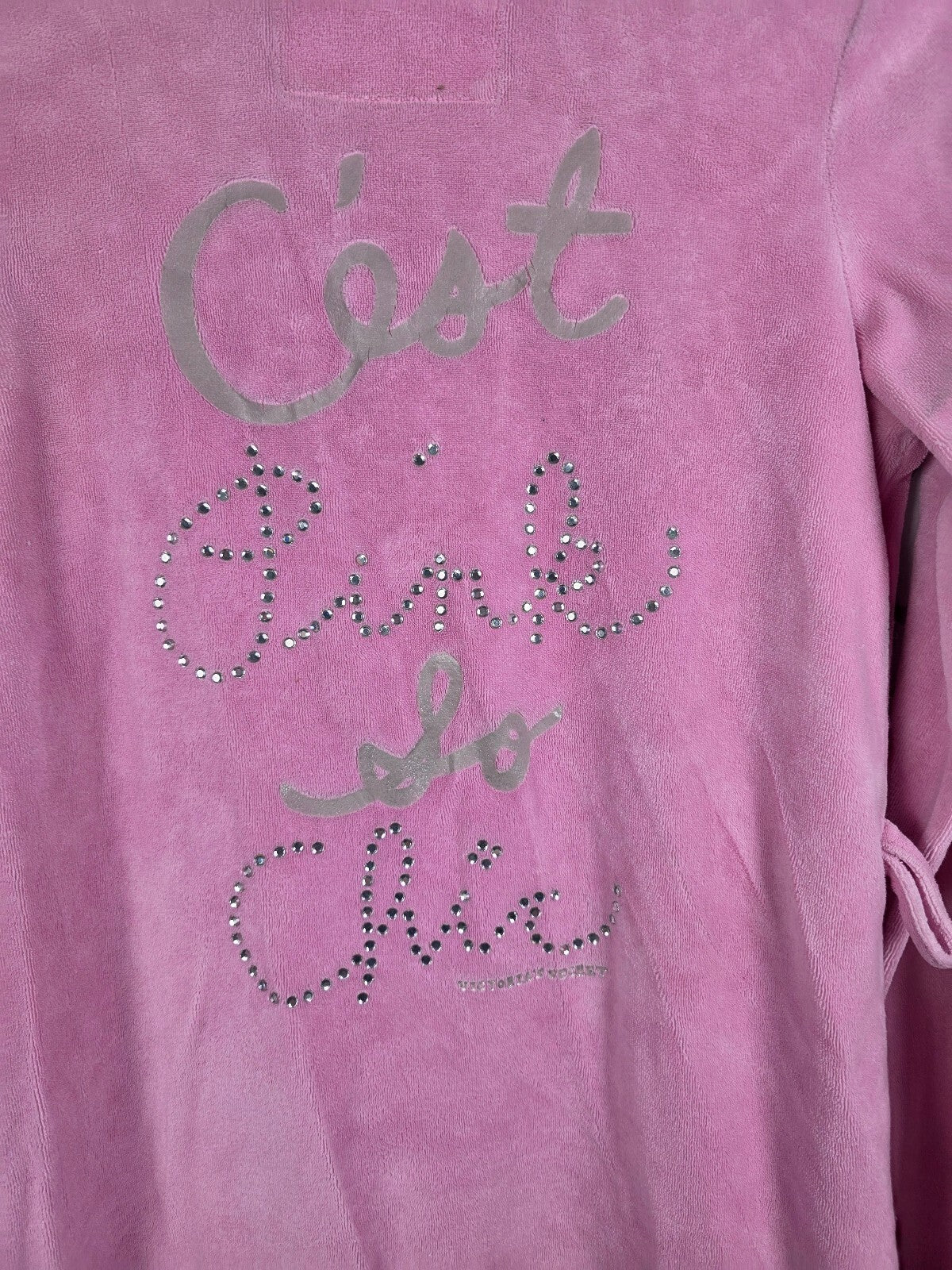 Vintage 2008 Victoria’s Secret PINK C’est Pink So Chic BLING Terry Robe XS/S HTF