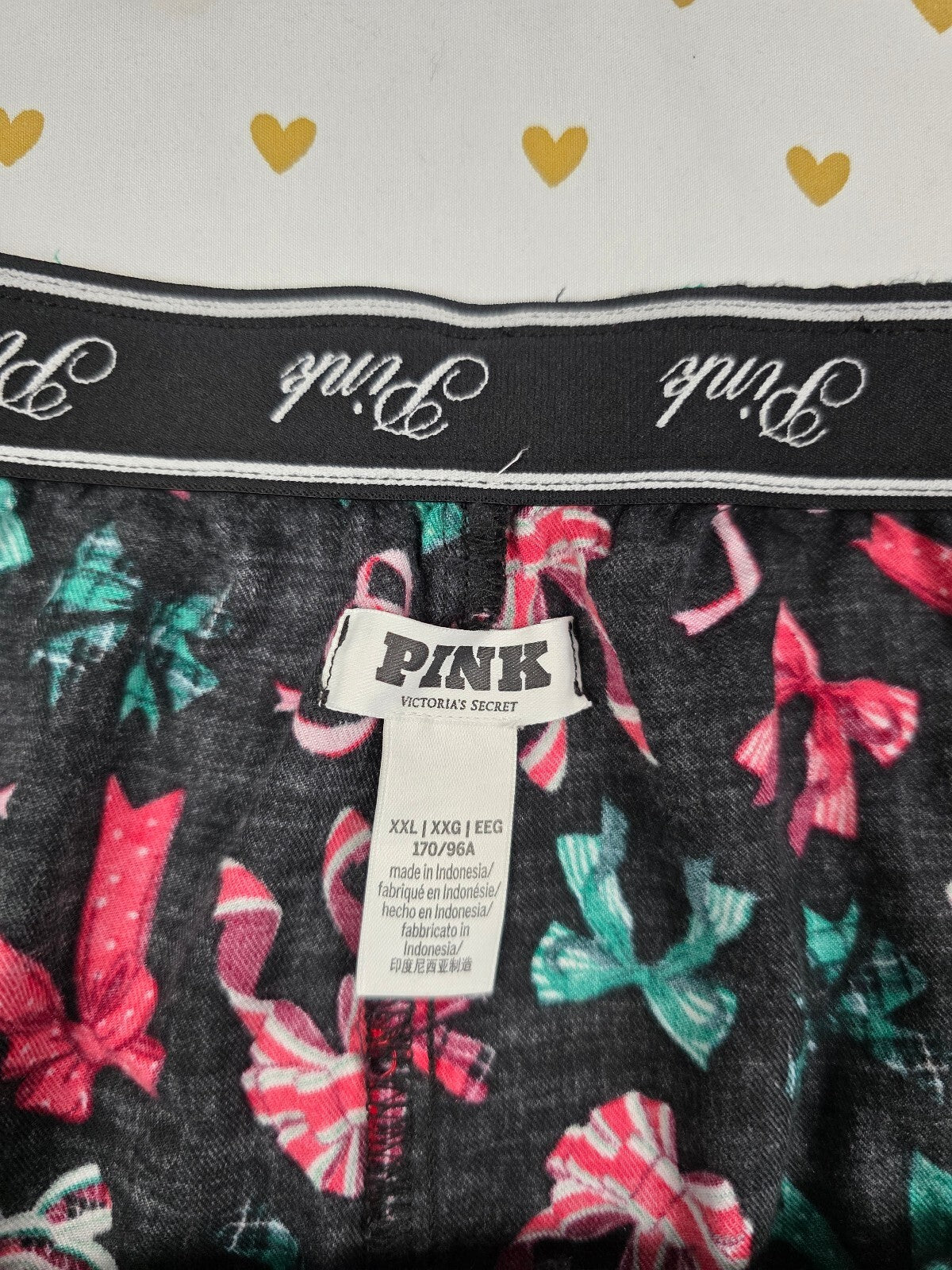 Victorias Secret PINK BOWS Cute 2XL XXL Sleep Shorts Boxers Pajama Bottoms