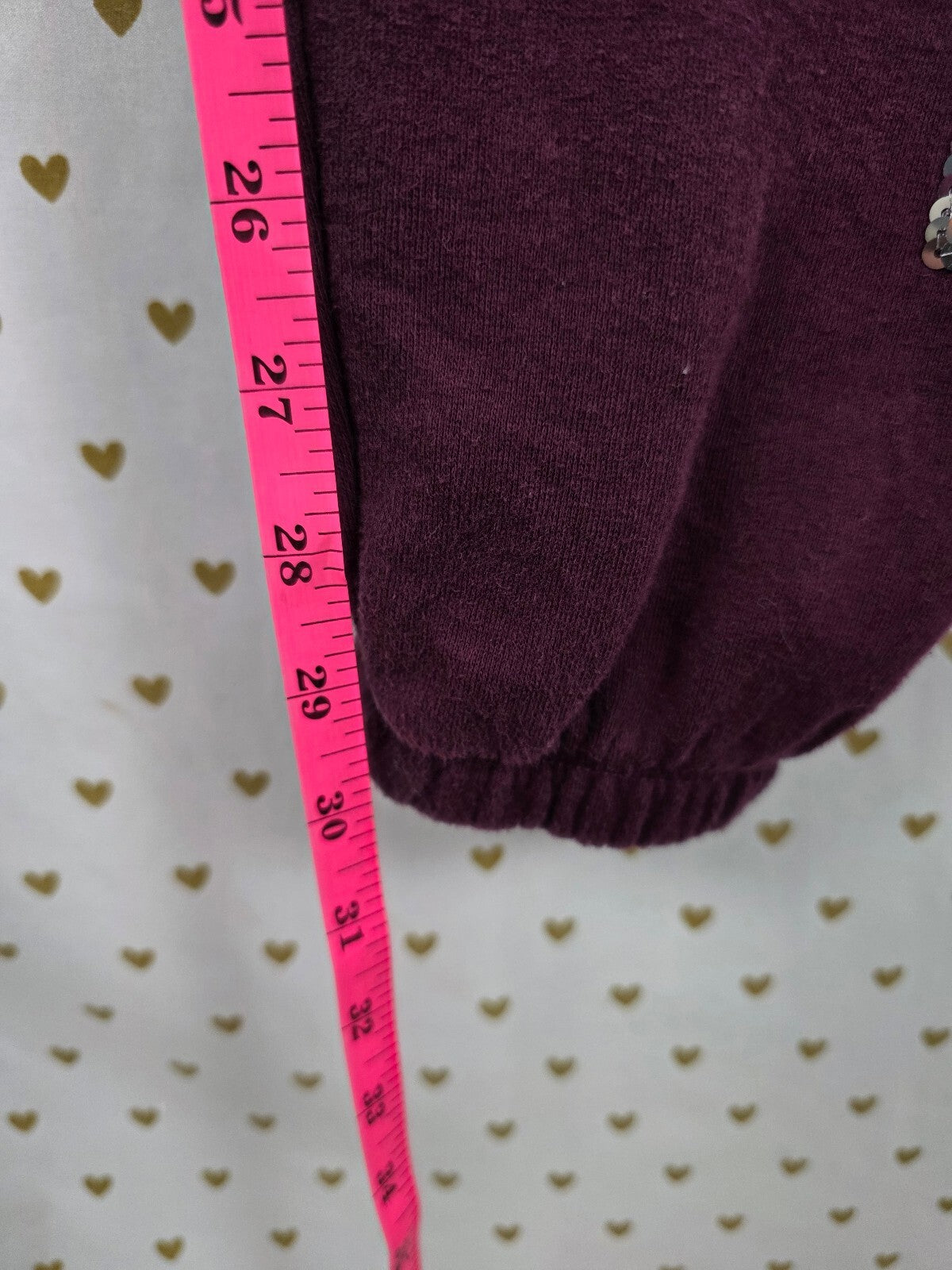 Victorias Secret PINK Maroon Mega Bling Logo Sweats Sweatpants Sequined Large