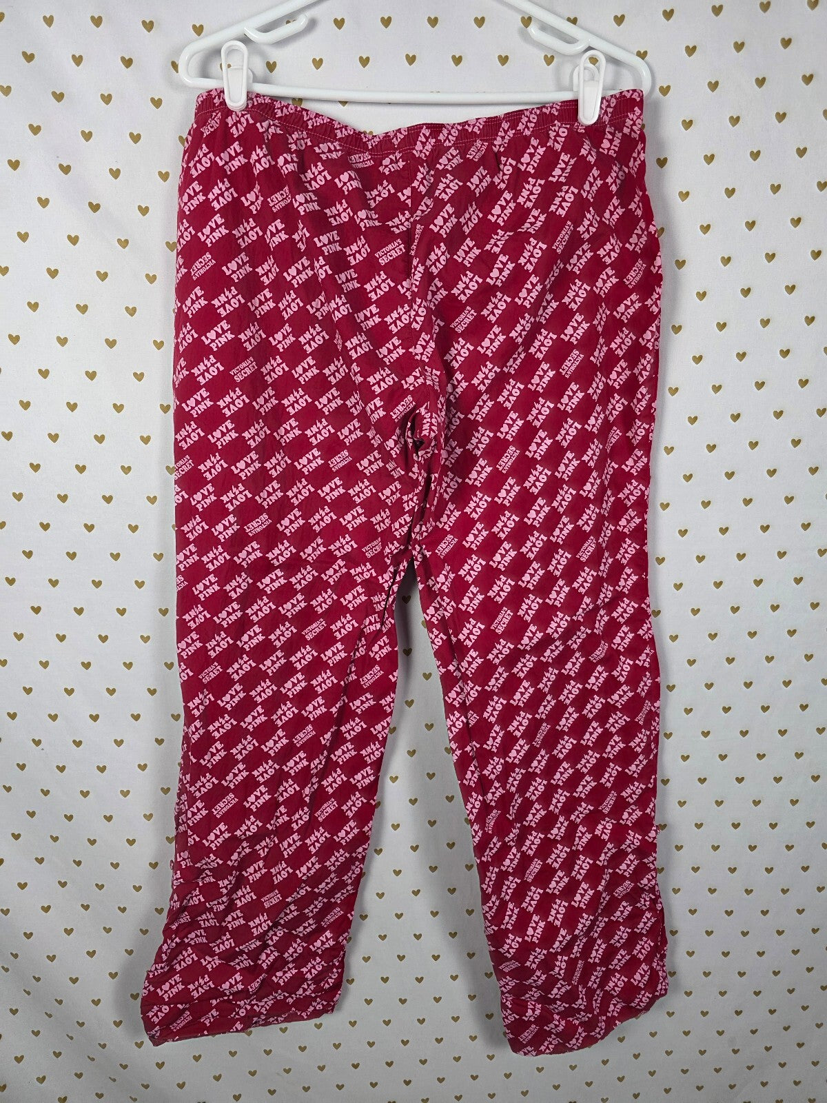 Victoria's Secret PINK Love Pink Rock N Roll Pajama Pants M Y2K All Over Logo