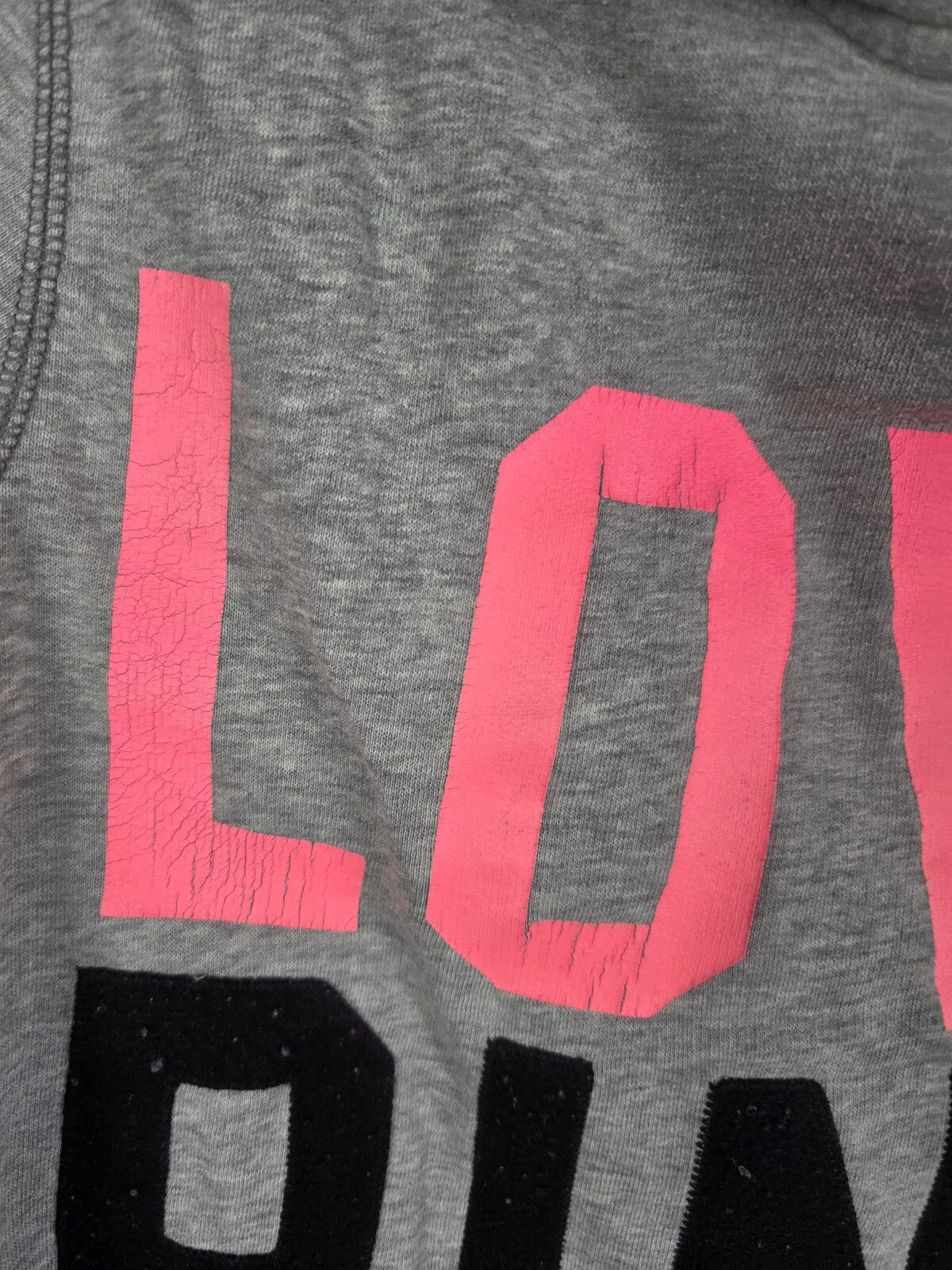 Victorias Secret Pink Vintage Grey Y2k Full zip Hoodie Jacket Logo Large