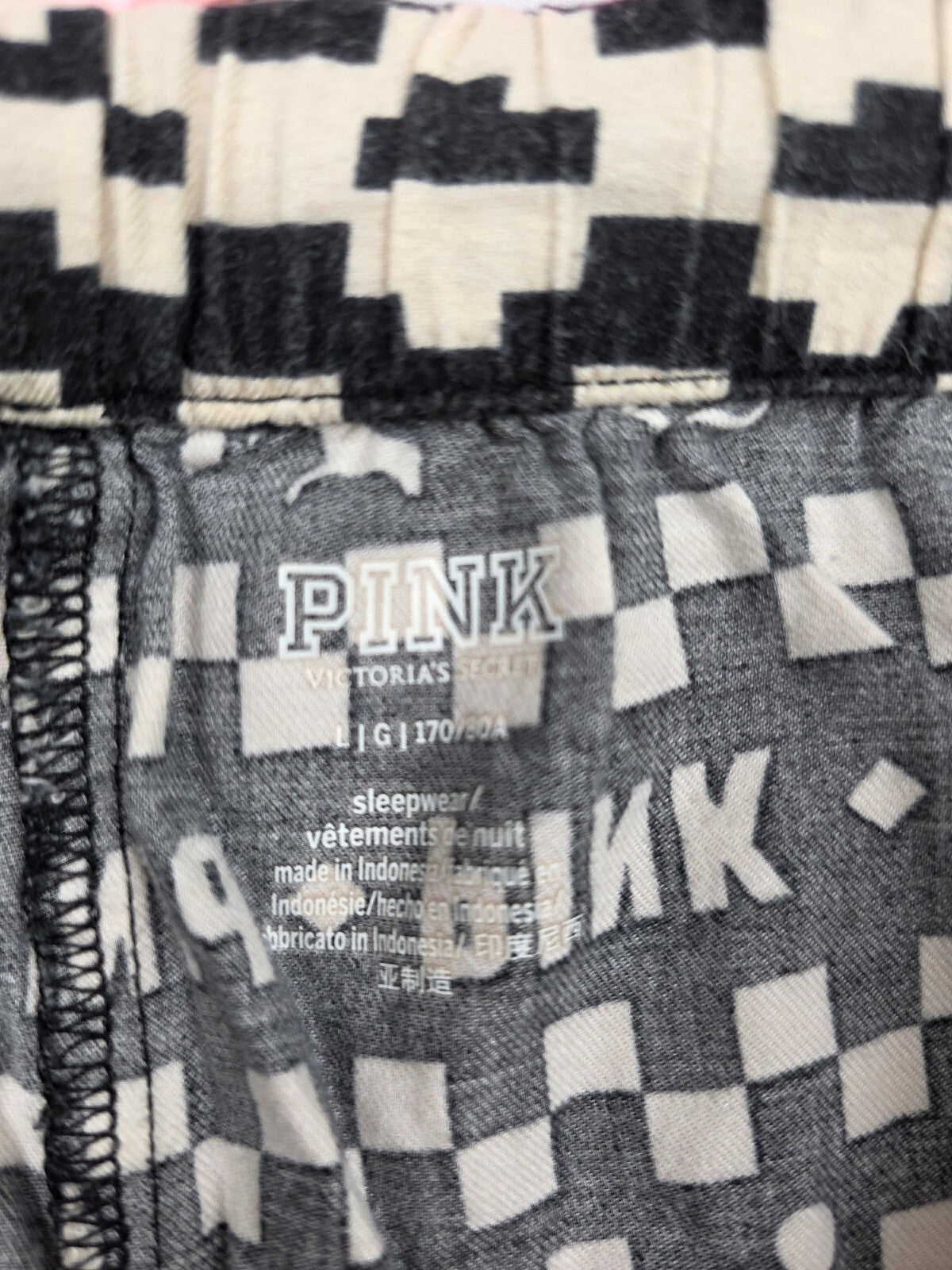 Victorias Secret Pink Large Logo Sleep Pants Pajama PJ Bottoms
