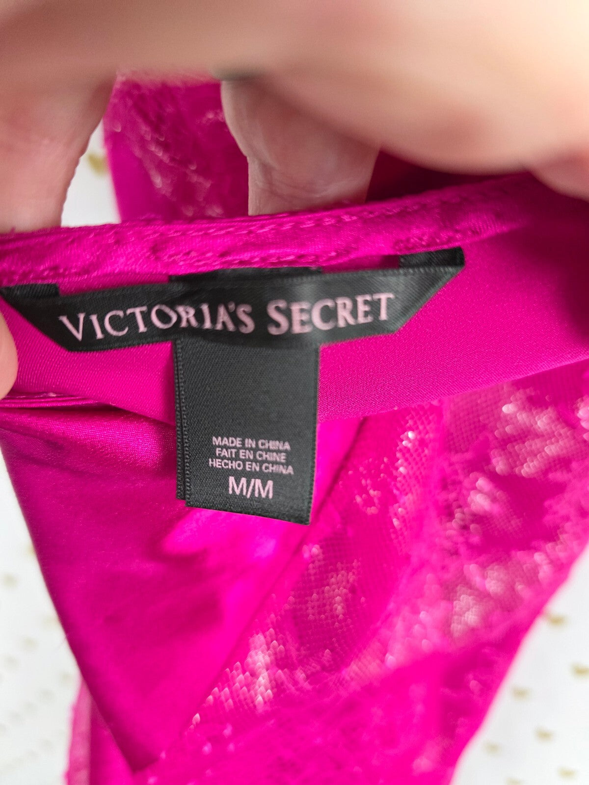 Victorias Secret Purple Satin Lace Lined Strappy Slip Dress NIghtie Lingerie Med