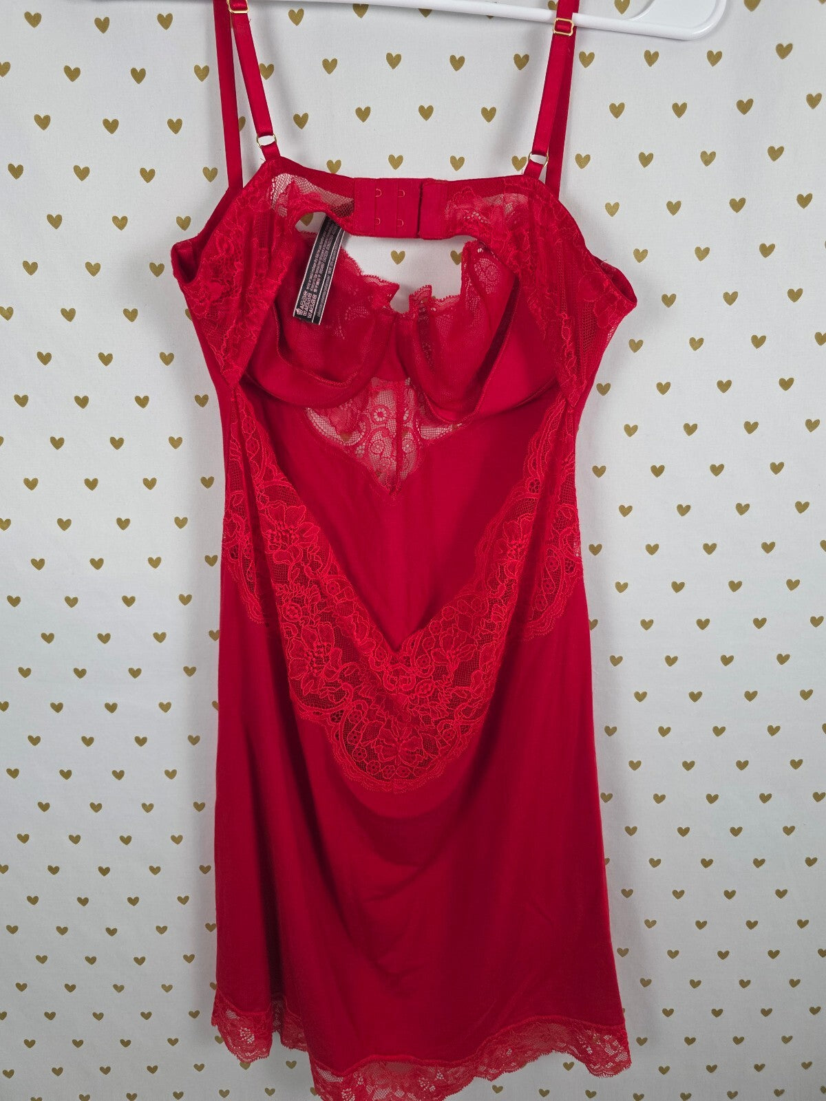 Victorias Secret Red Sexy Underwire Soft Nightie Slip Dress Large