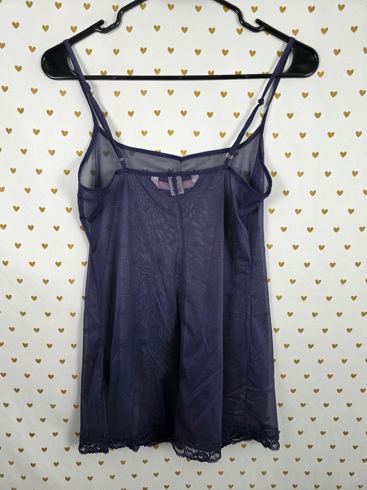 Victorias Secret Sheer Dark Blue Slip Dress Nightie Lingerie XS