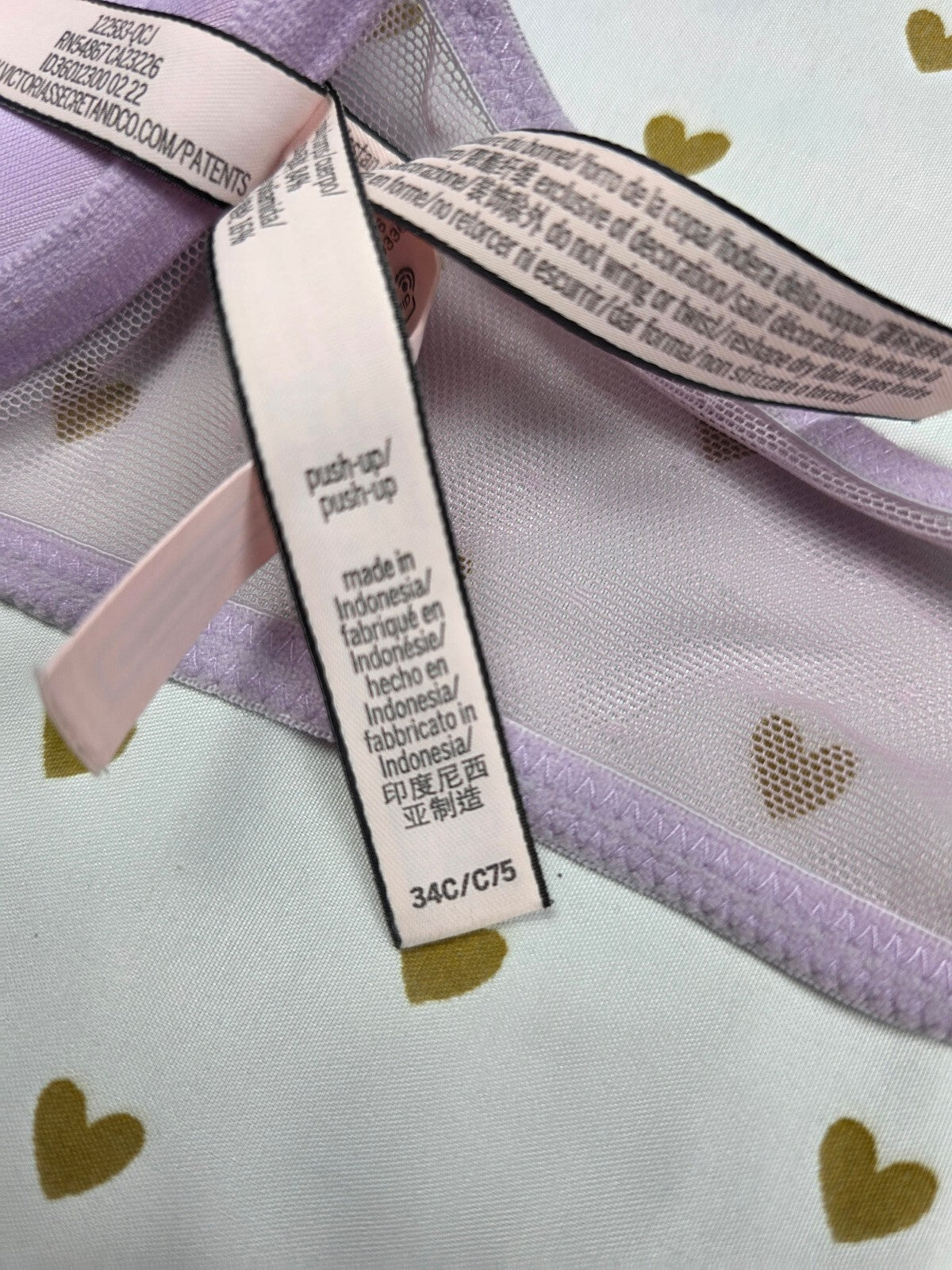 Victorias Secret Front Close Racerback Purple Push Up Bra 34C