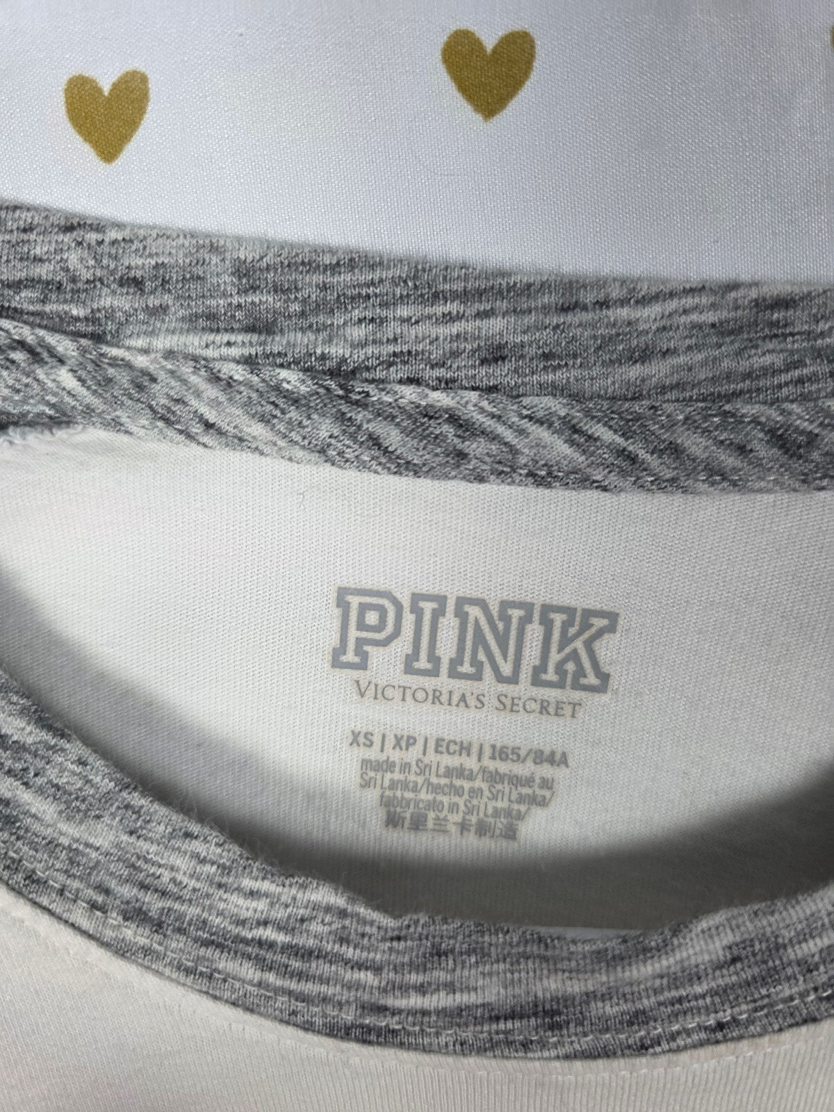 Victorias Secret PINK Raglan Rainbow Tee shirt Logo XS