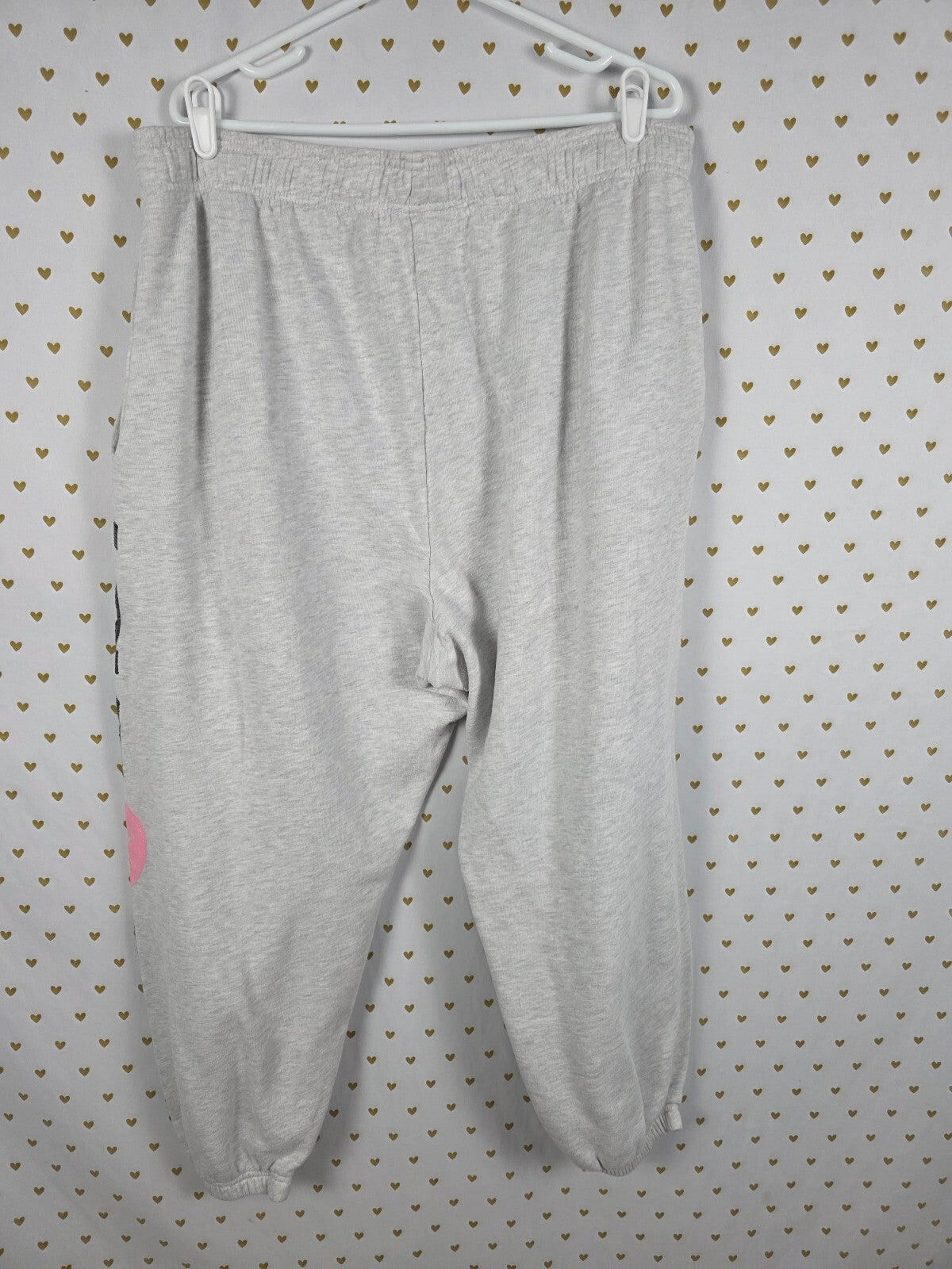 Victorias Secret PINK Campus Originals Sweats Sweatpants BLING Heart 2XL XXL