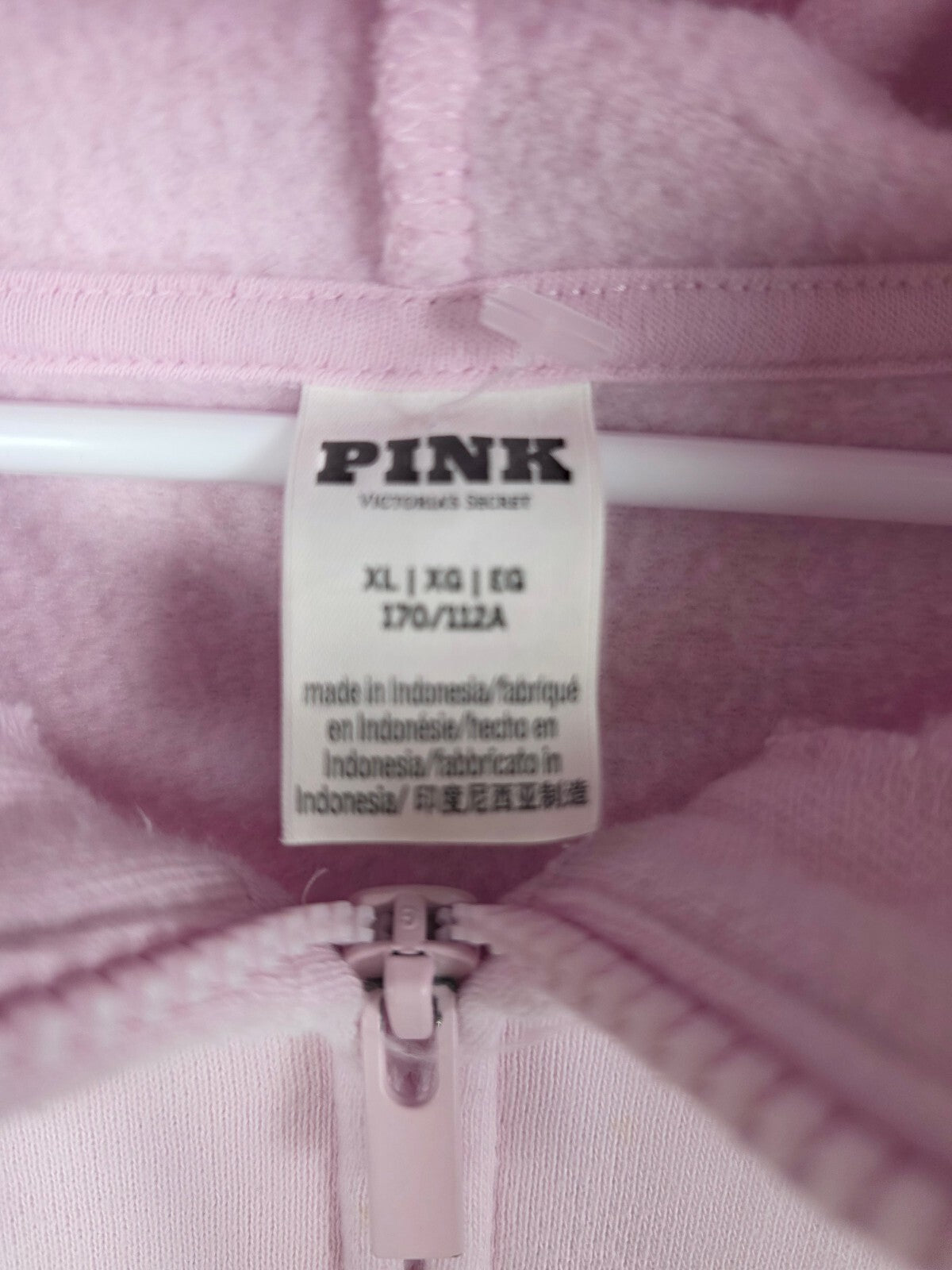 Victorias Secret Pink Full Zip Crest Logo Jacket Hoodie XL