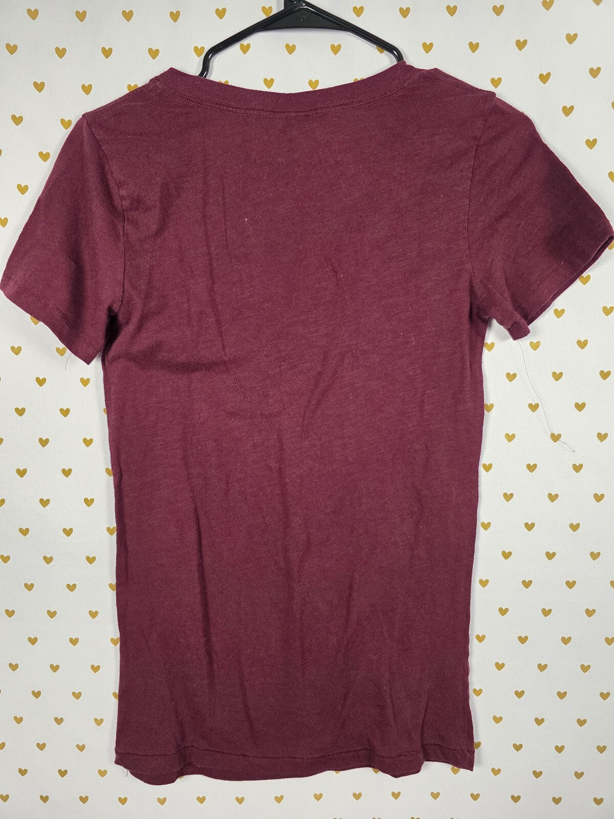 Victorias Secret PINK Maroon Bling Sequined V neck tee shirt Small
