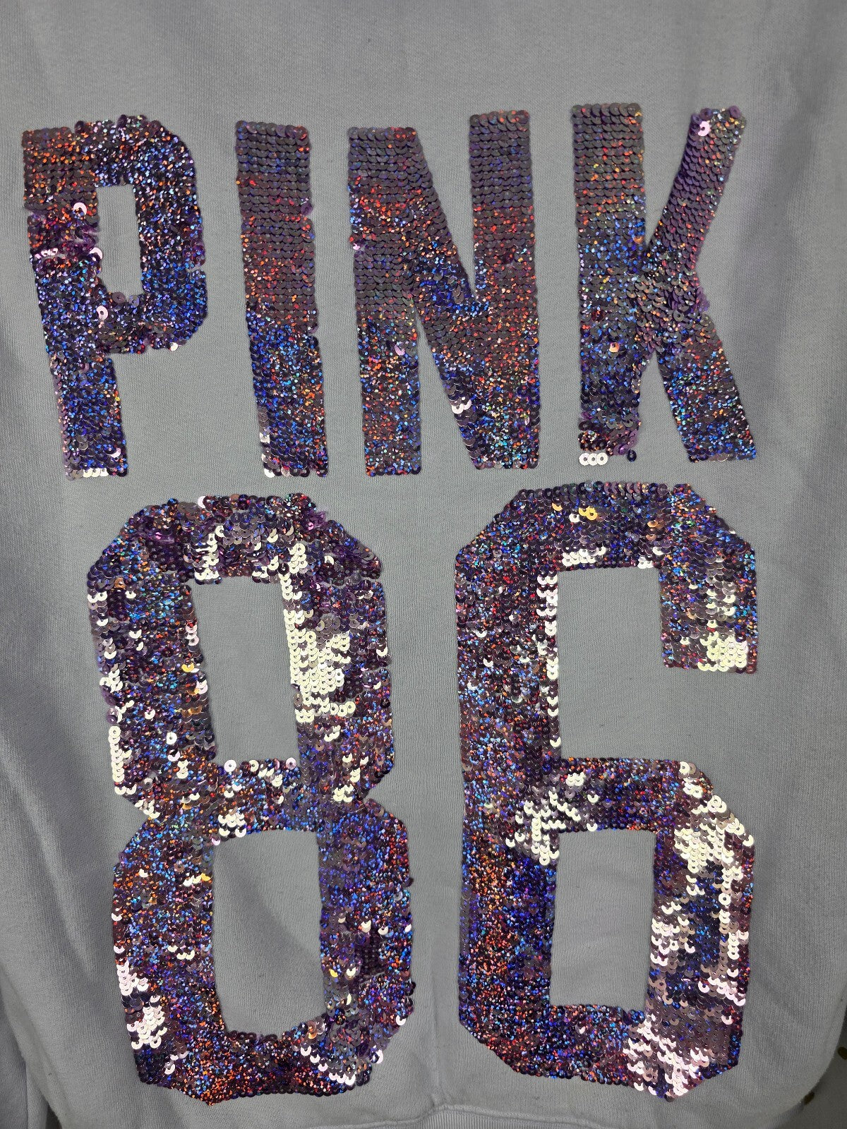 Victoria's Secret PINK Sherpa Lined Full Zip Hoodie Sequin PINK 86 Lavender Sm
