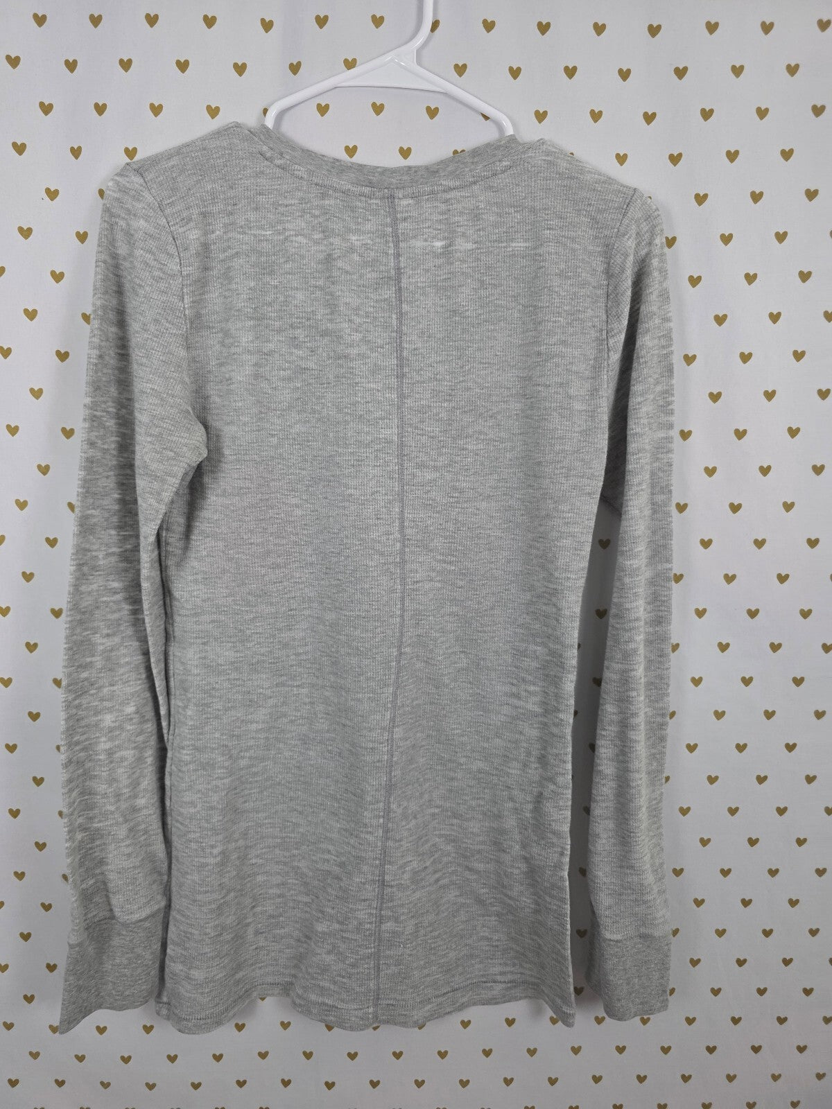 Victorias Secret PINK Thermal Long Sleeve Get Happy BE Pink Shirt Large
