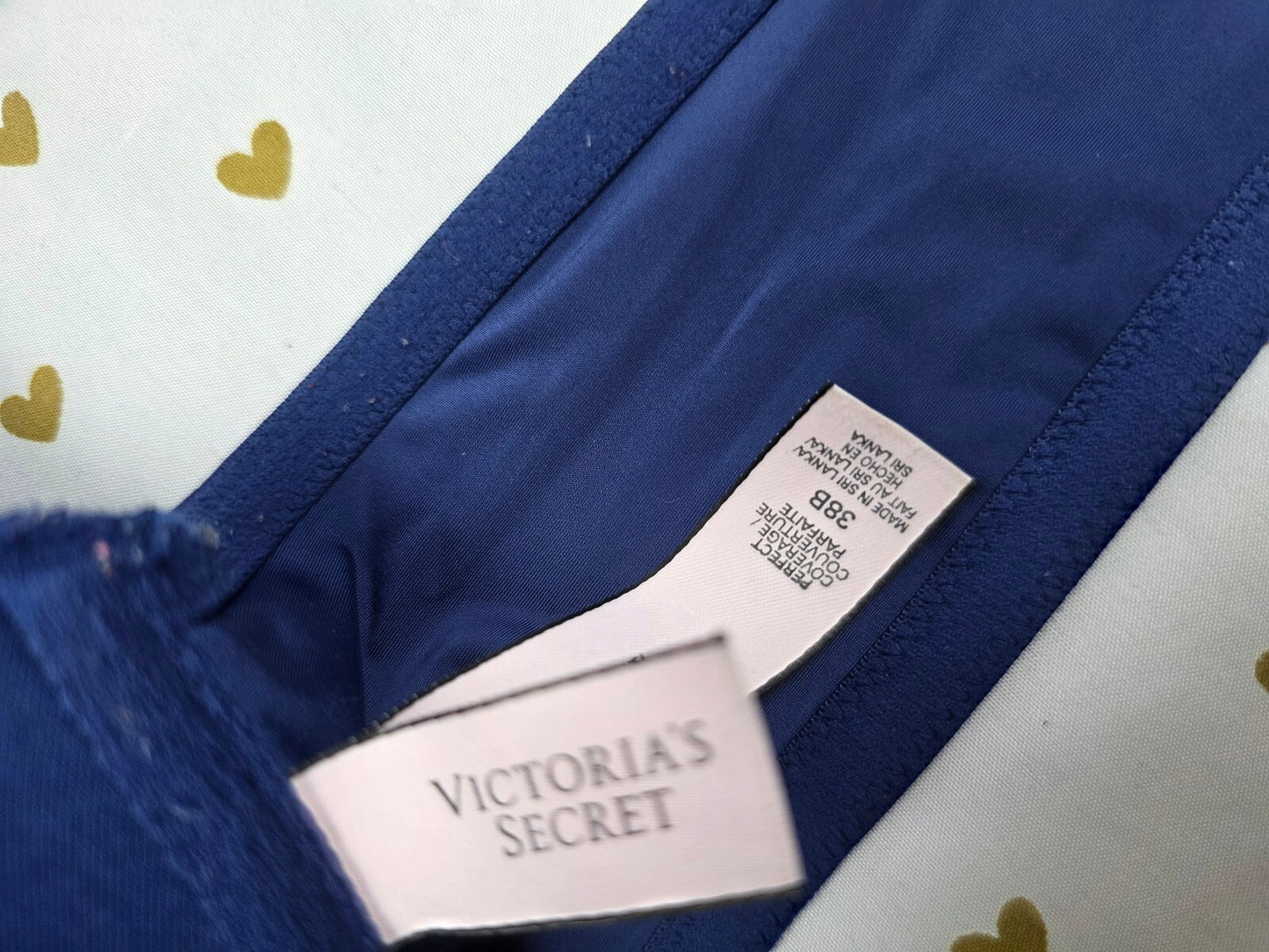 Victorias Secret Front Close Blue Racerback Perfect Coverage bra 38B