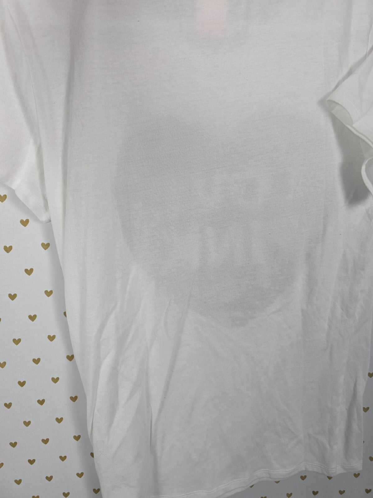 Victorias Secret PINK NEW NWT Love Glitter Heart Tee shirt White MEDIUM