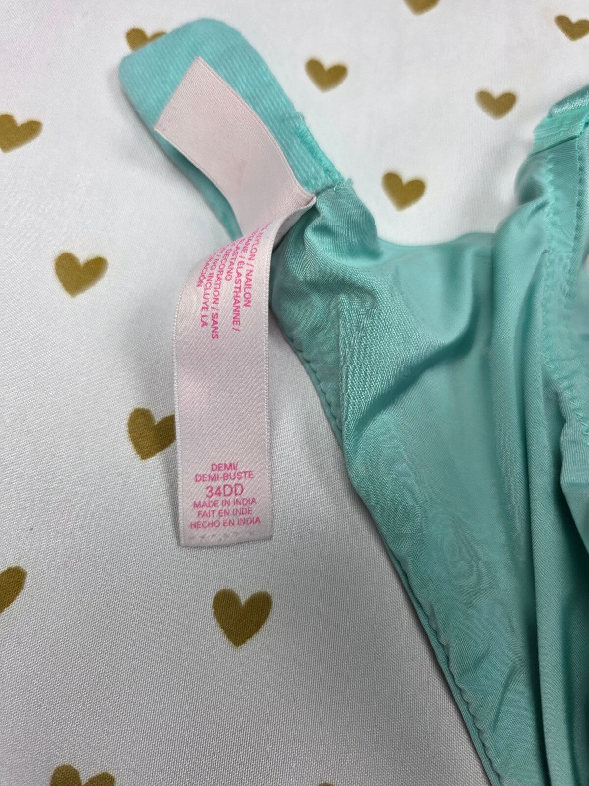 Victorias Secret Teal Demi Balconette Bra 34DD