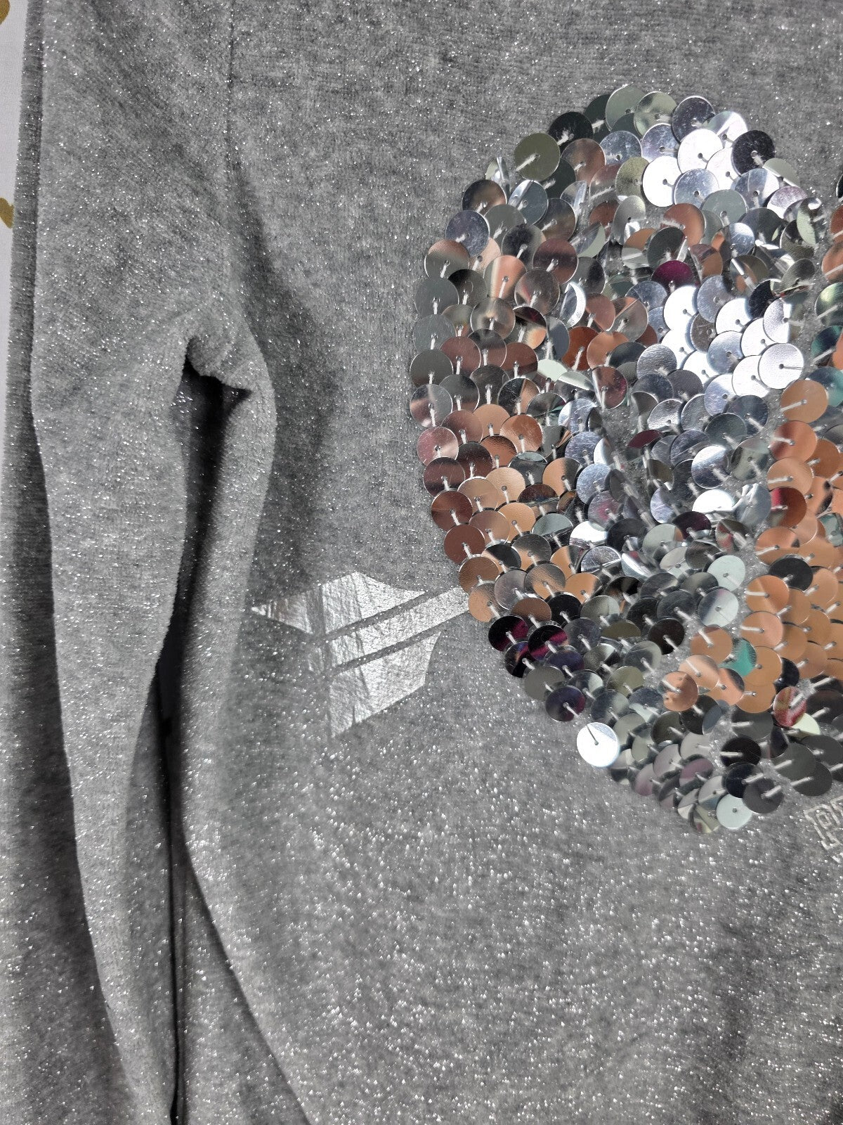 Victorias Secret Pink Bling Thread Full zip Heart Sequined Hoodie Jacket XS