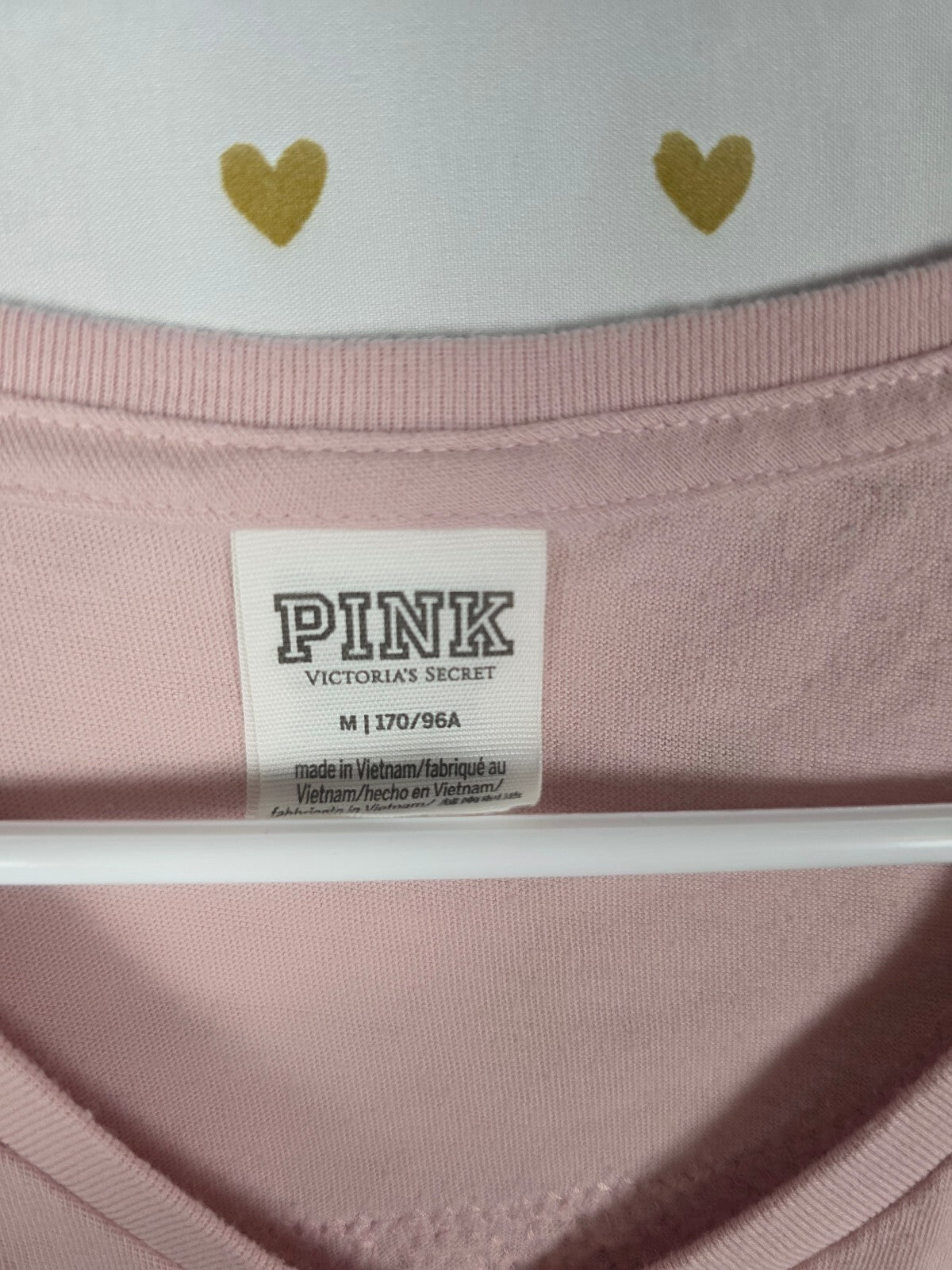 Victorias Secret PINK Dog Logo BLING SEQUIN Short Sleeve Tee Shirt V Neck MED