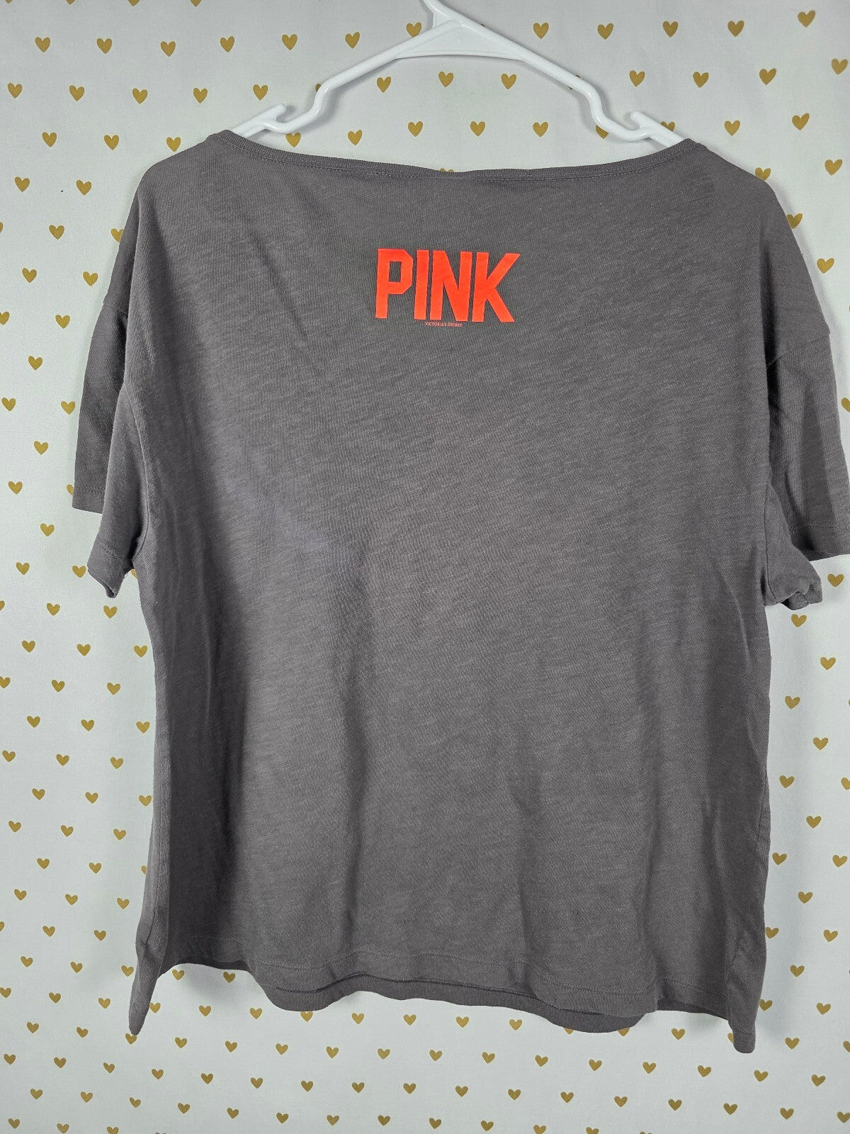 Victorias Secret PINK Vintage Cropped Y2k Love Tee shirt Neon Medium