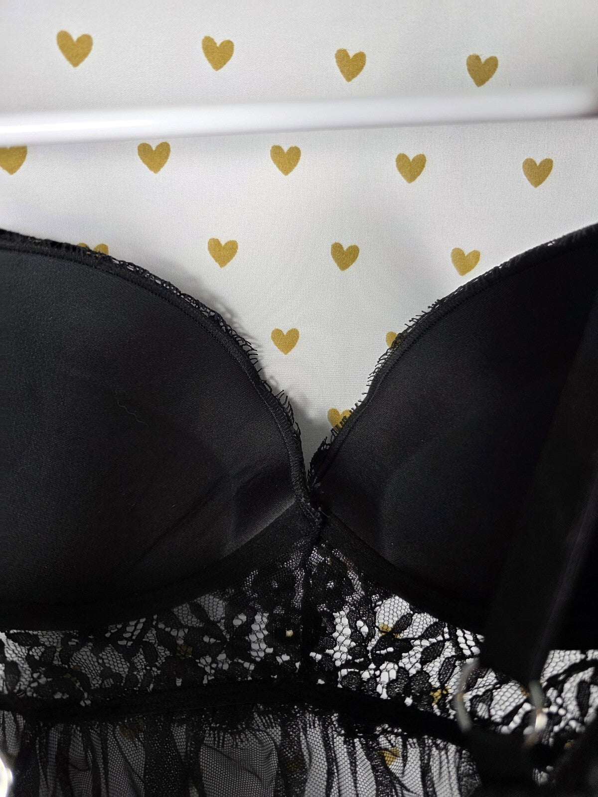 Victorias Secret 34B Push Up Tulle Babydoll Nightie Lingerie