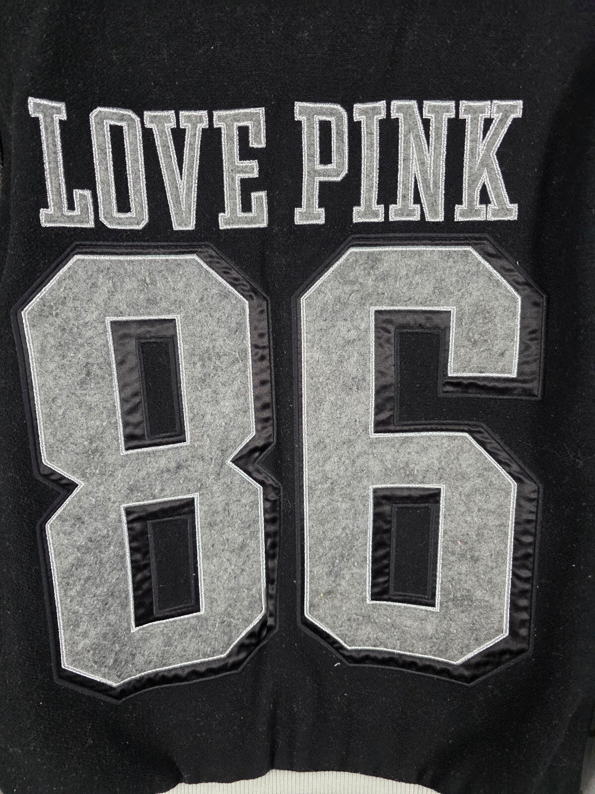 Victorias Secret Pink Varsity Thick Logo Bomber Letterman Jacket MEDIUM