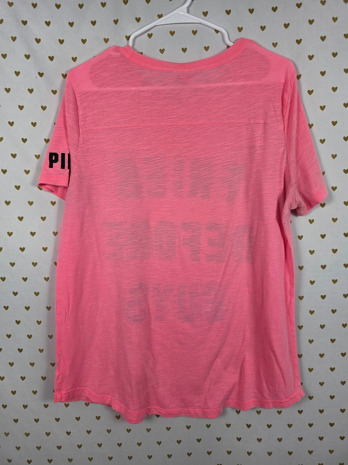 Victorias Secret PINK FRIES BEFORE GUYS Neon Tee shirt Large