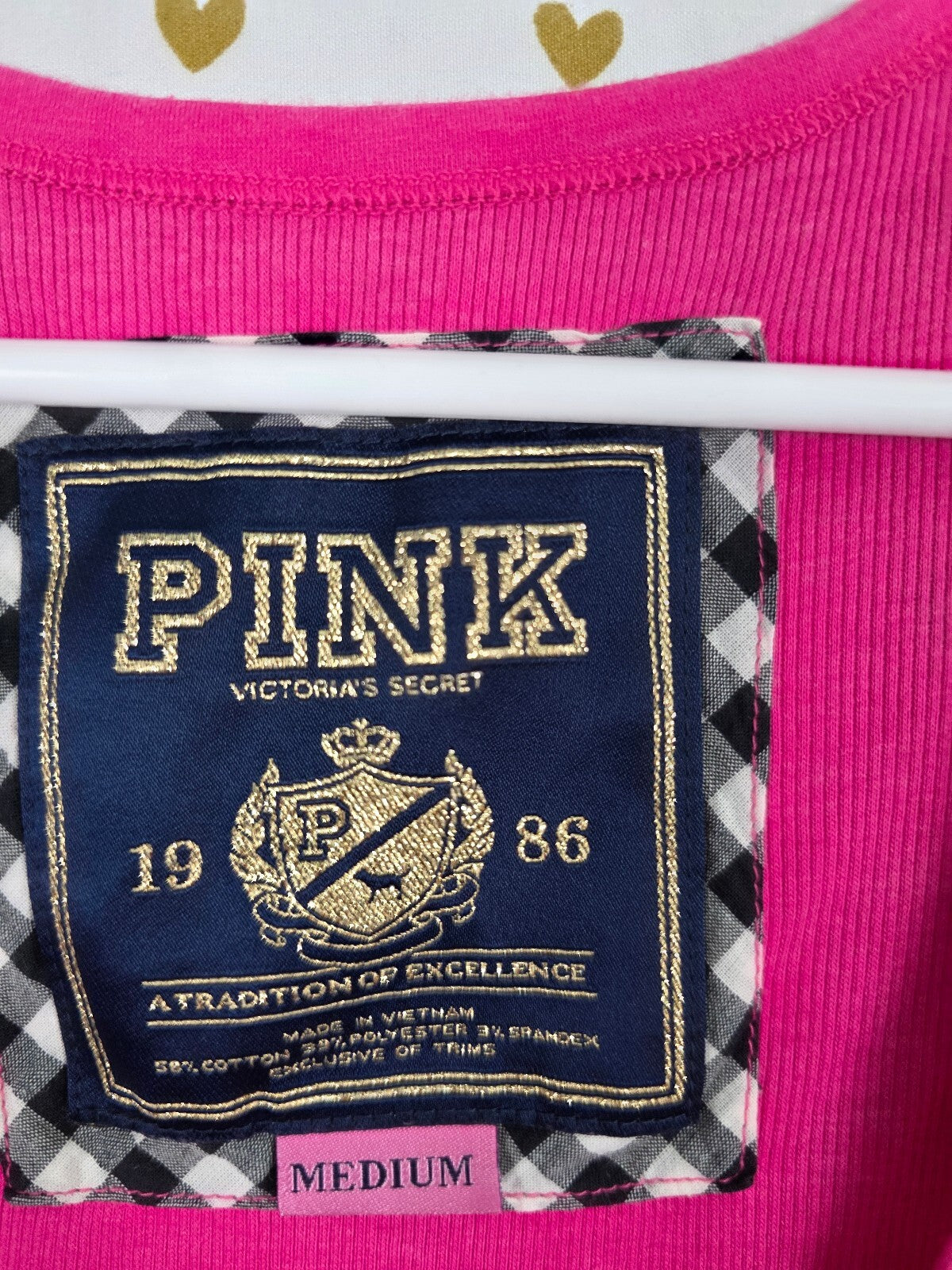 Victorias Secret PINK Vintage gold Heart Bling Tank Top Y2k Medium