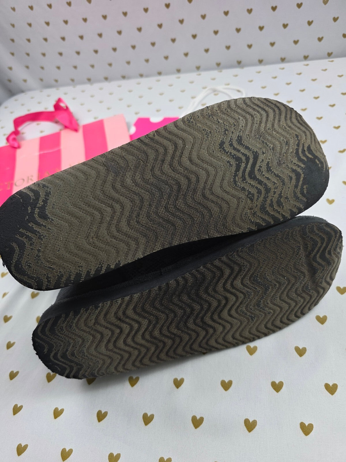 VS PINK Snakeskin Studded Faux Fur Mukluk Slipper Boots Black S 5 6 Rare