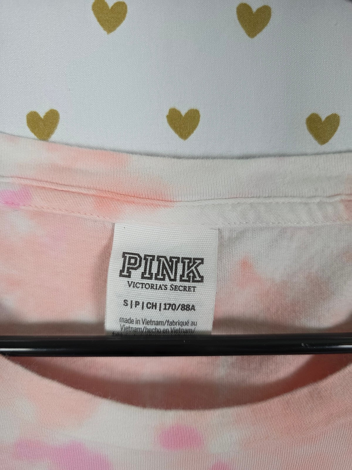 Victorias Secret PINK Tye Dye Logo Tee shirt SMALL