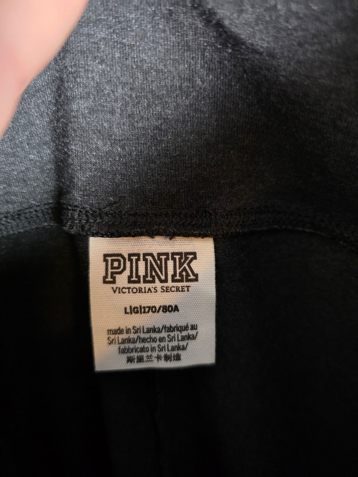 Victorias Secret Pink BLING Glitter Palm Tee Shirt Yoga Pant SET outfit LARGE