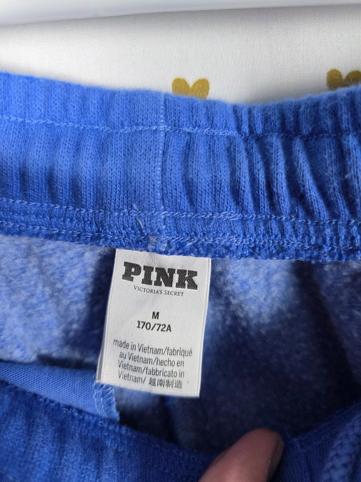 Victorias Secret PINK Blue Gradient Logo Butt SWEAT SHORTS Jogging MEDIUM