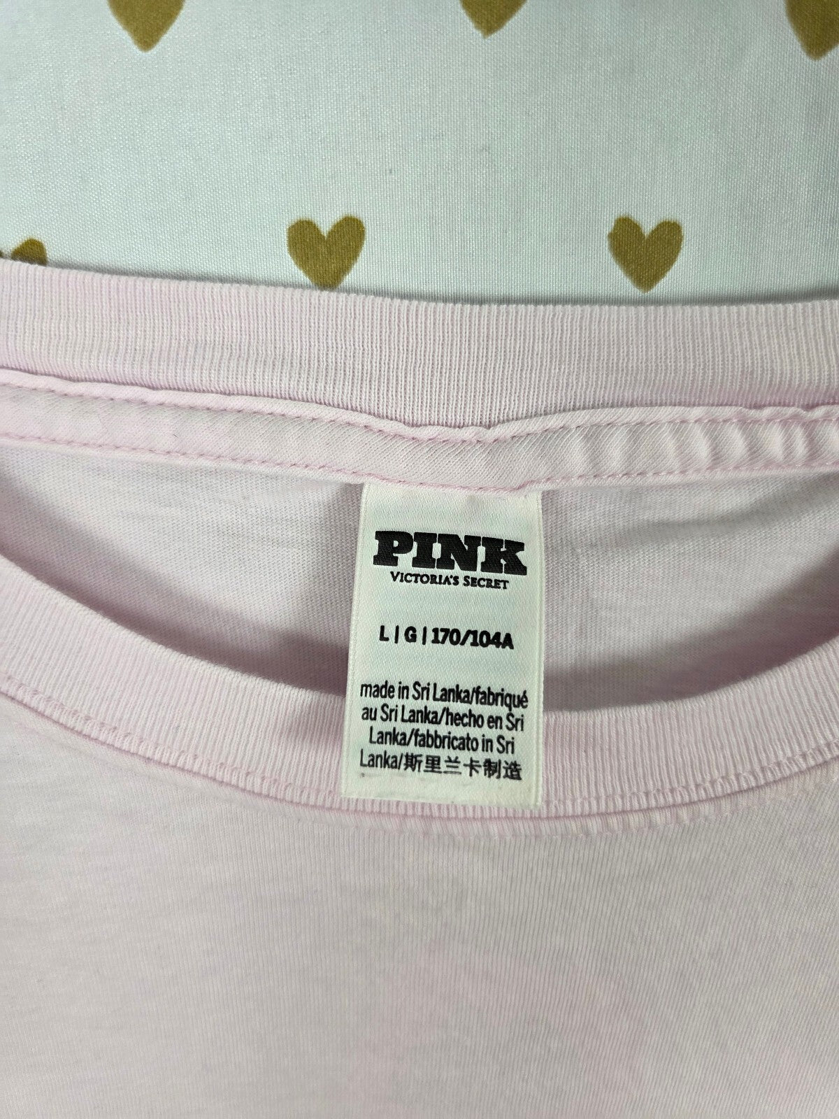 Victorias Secret PINK Logo Oversized light color tee shirt Large