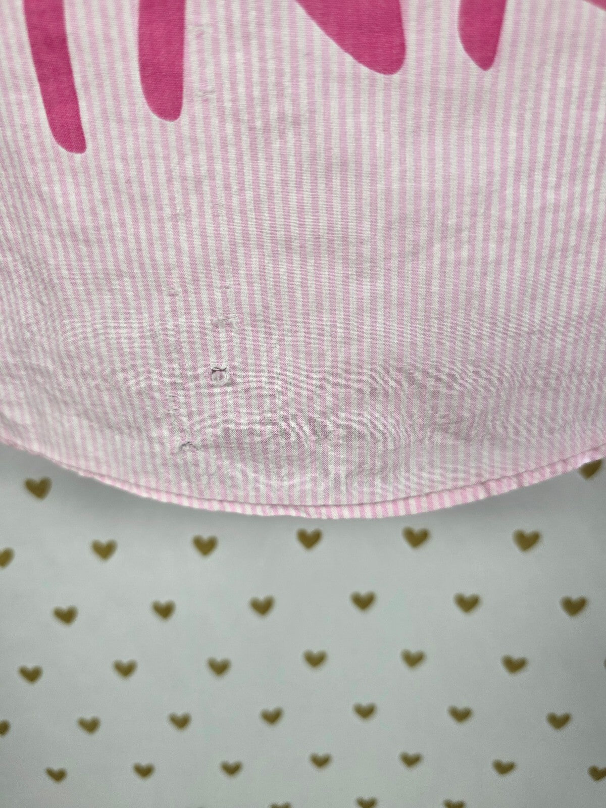 Vintage 2004 Victoria's Secret PINK Sleep Shirt XS Striped Dog Logo Y2K