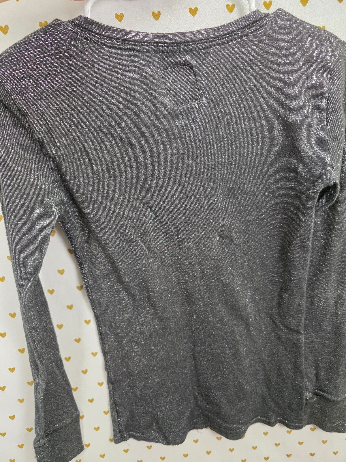 Vintage Victoria’s Secret PINK Metallic Rhinestone Heart Henley Top S/P BLING