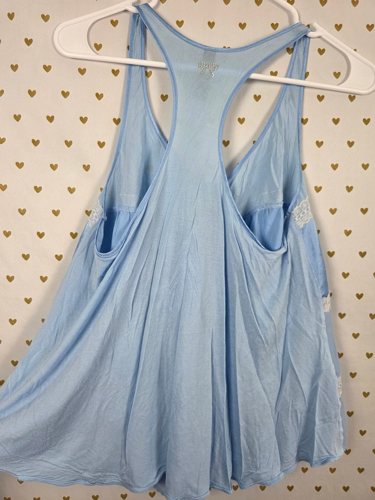 Victorias Secret Sexy Little Things Ruffled Babydoll Tank Top Blue Medium