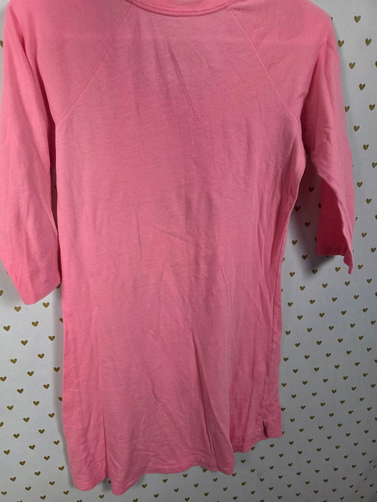 Victorias Secret Bling Logo Quarter Sleeve Sleep Shirt Nightgown Pajama SMALL