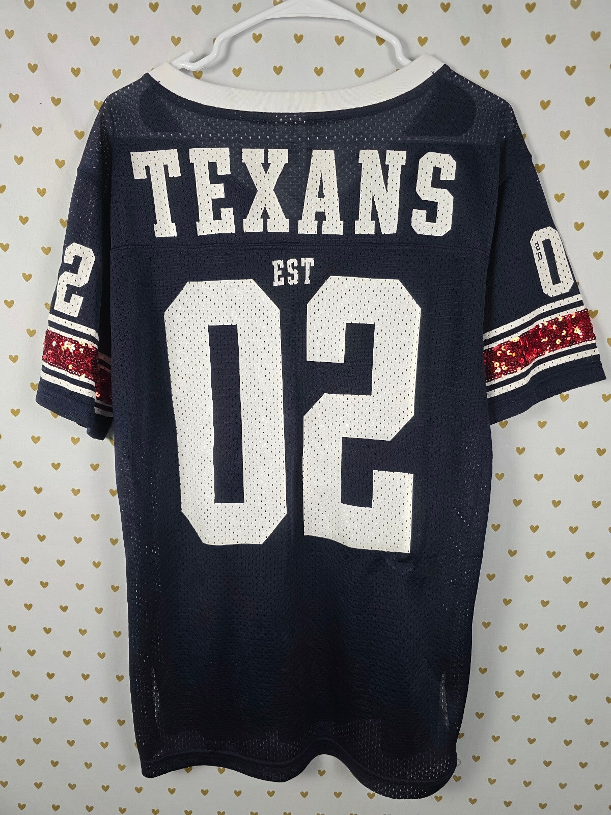PINK Victoria's Secret NFL Houston Texans 02 Sequin BLING Jersey Medium