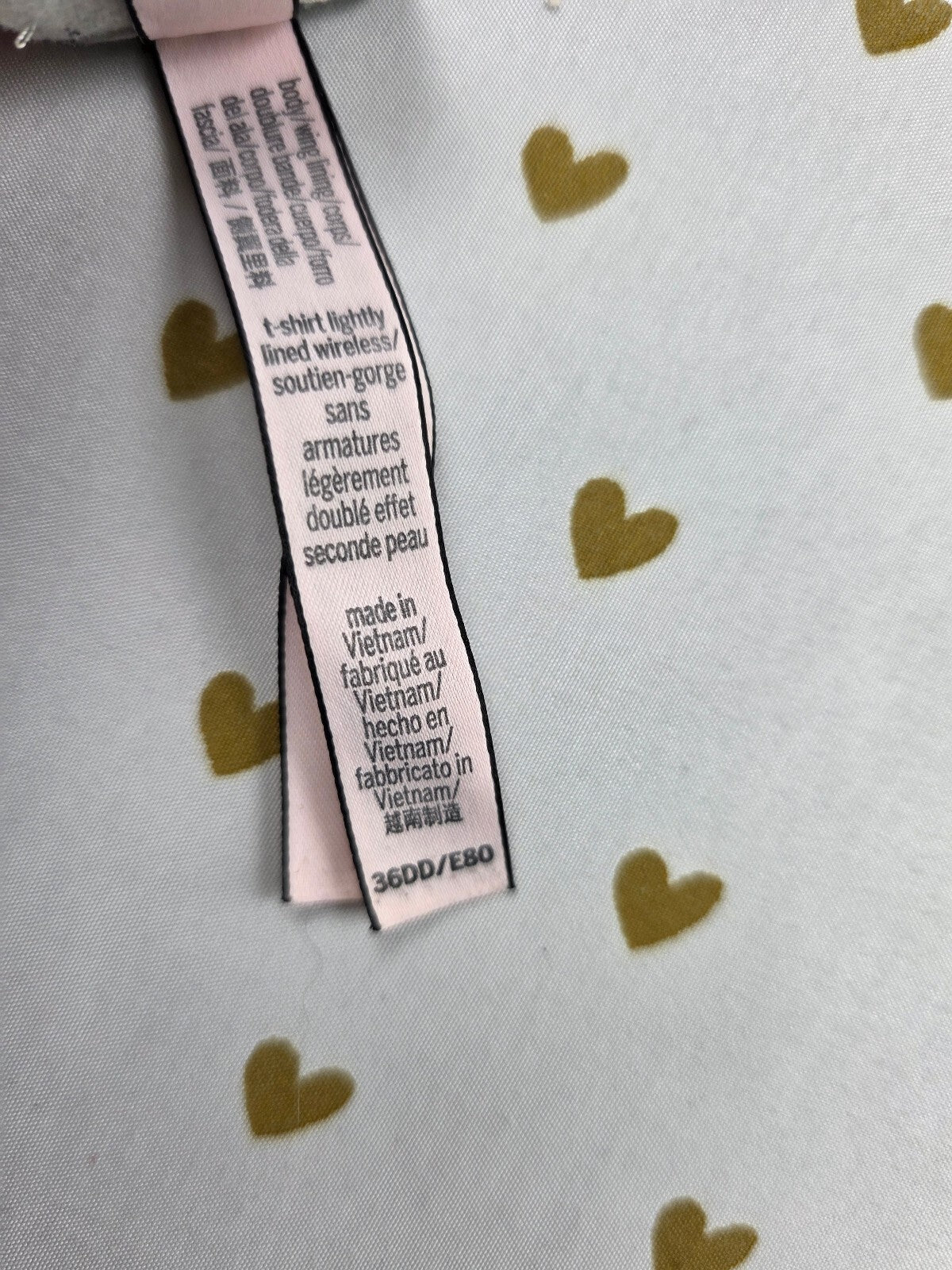 Victorias Secret Wireless Logo Strap T Shirt Lightly Lined Bra 36DD