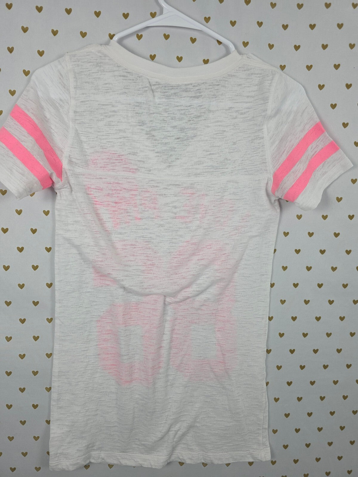 Victorias Secret PINK Vintage Neon V neck Burnout Tee shirt Medium