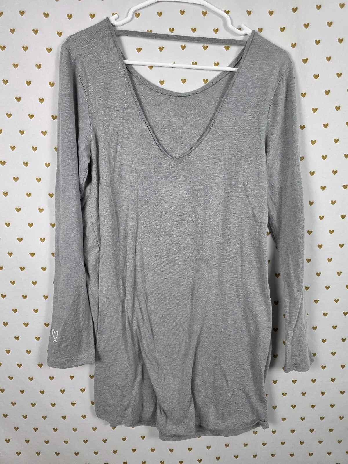 Victorias Secret Grey ANGEL Open Back Sleep Shirt Nightgown Dress PJ SMALL