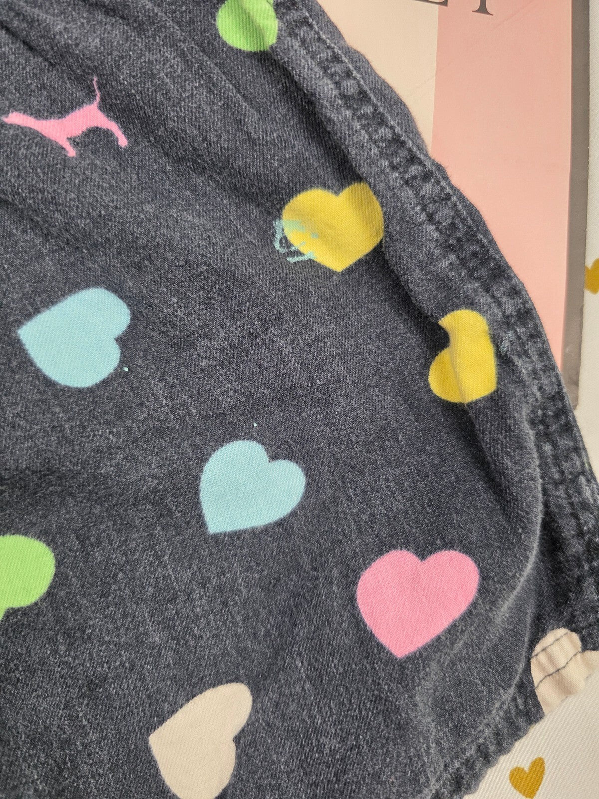 Victorias Secret PINK Hearts vintage Med Sleep Shorts Boxers Pajama Bottoms