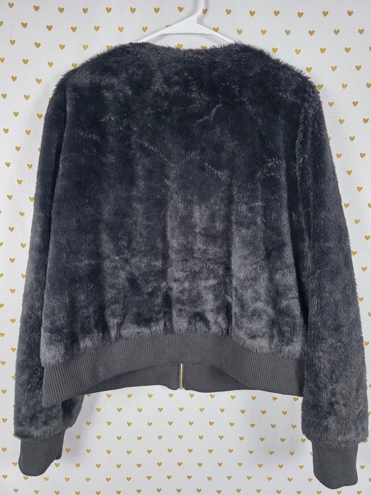 Victoria's Secret 2018 Fashion Show NYC Faux Fur Bomber Jacket XL Black