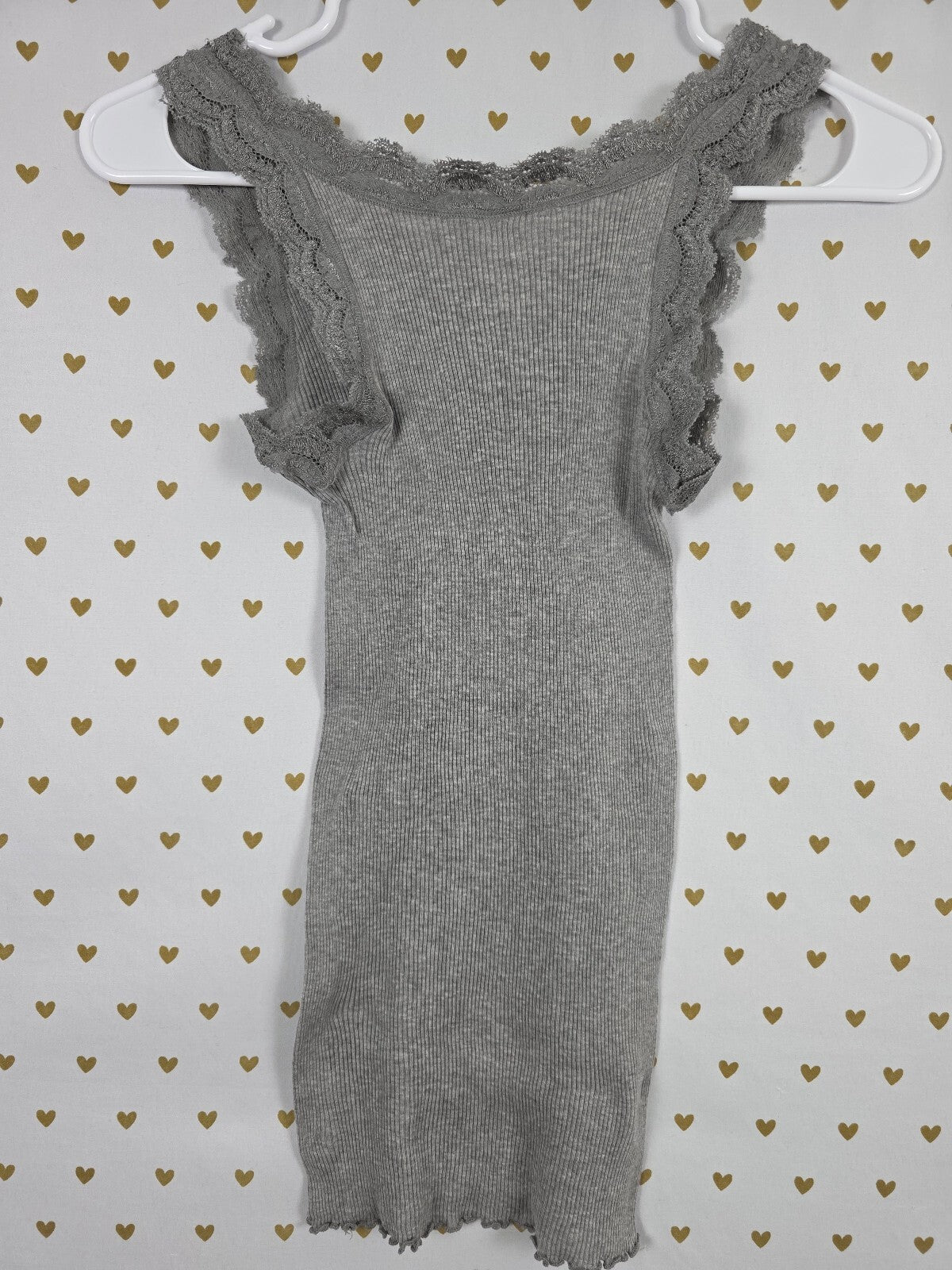 Victorias Secret Angels vintage Ruffled Grey Ribbed Tank Top Small y2k