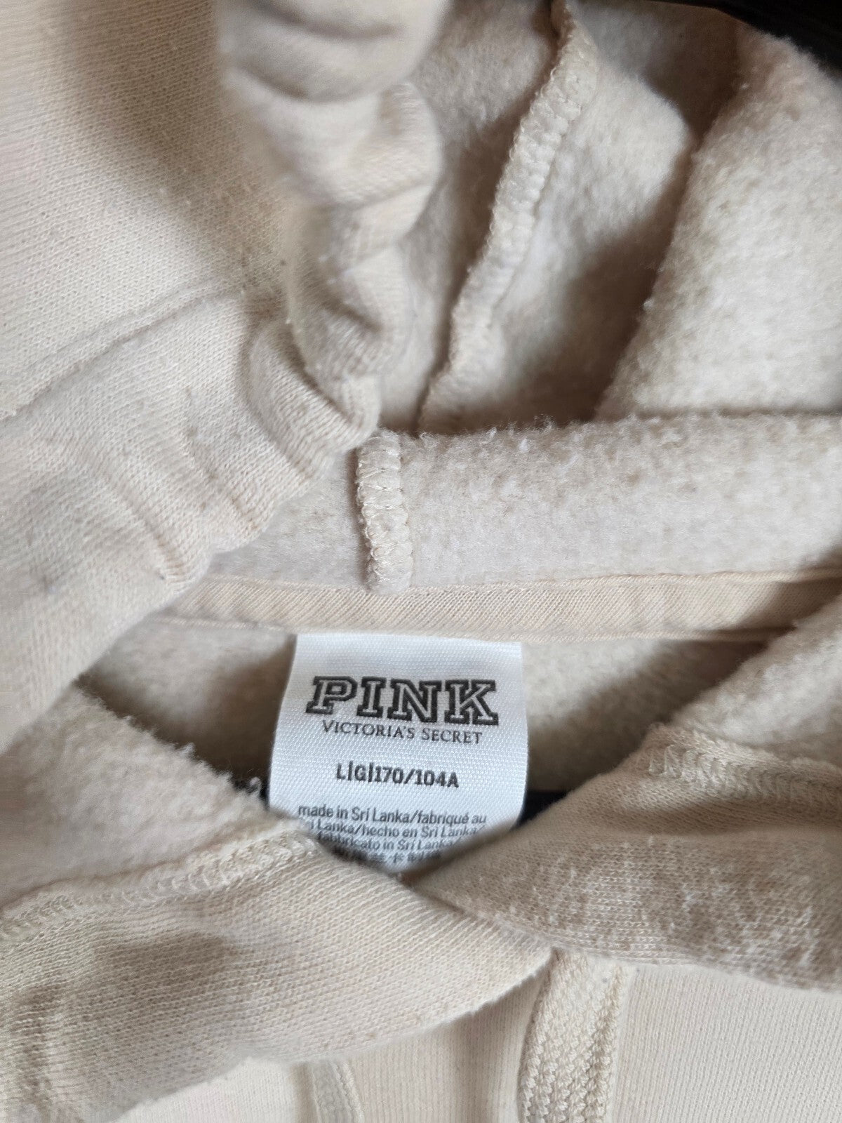 Victorias Secret Pink Bling Glitter Logo Pullover Sweater Pockets LARGE