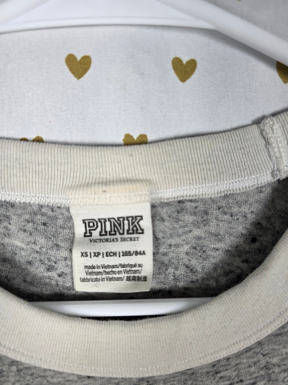 Victorias Secret PINK Grey Bling Sequin Ringer Tee shirt XS