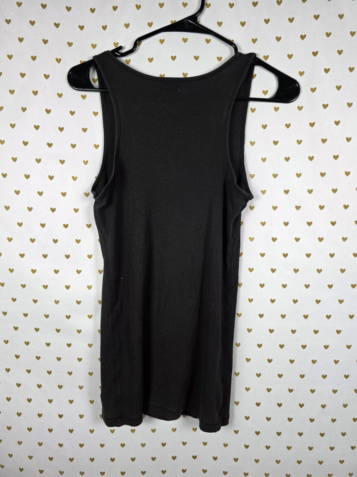 Victorias Secret PINK Vintage Y2k Ribbed Tank Top Black Medium