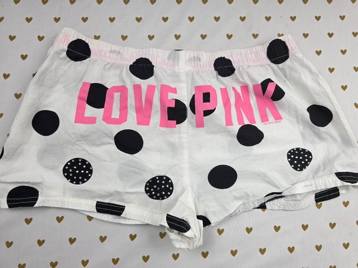 Victorias Secret PINK Polka Dot Bling XS Sleep Shorts Boxers Pajama Bottoms