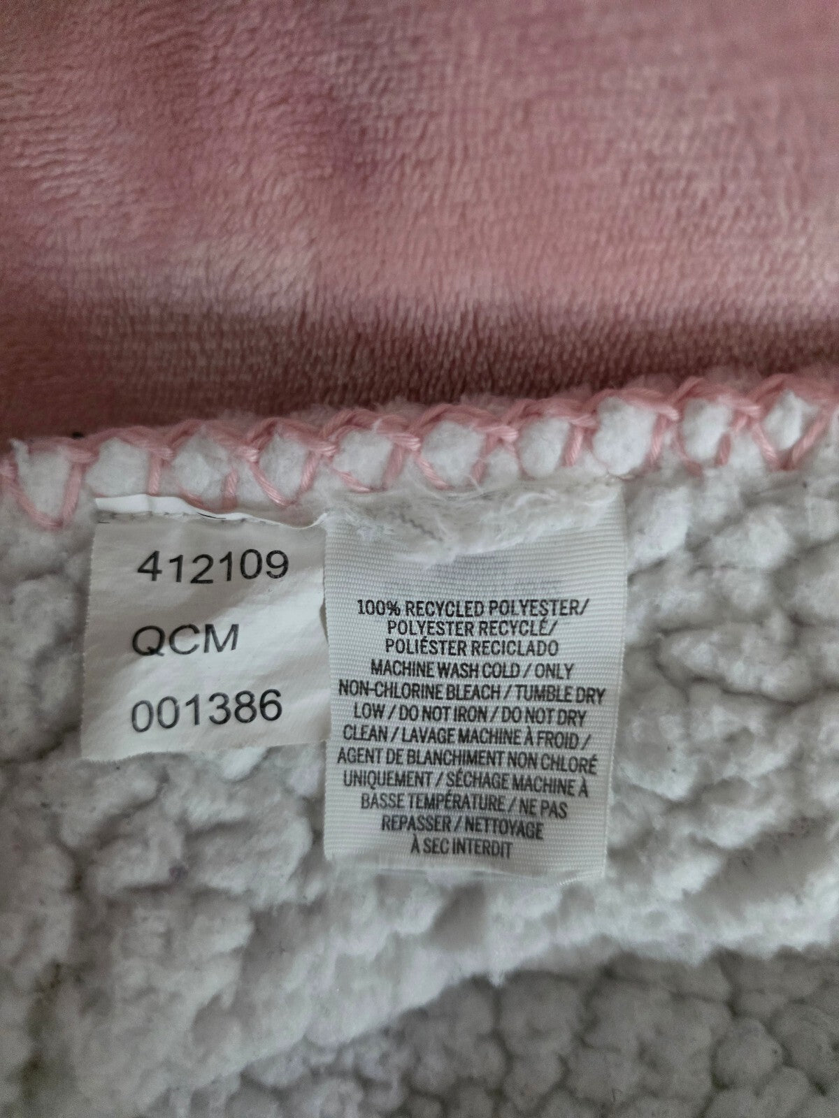 Victoria's Secret PINK Sherpa Throw Blanket Pink Script Logo Plush Soft Cozy