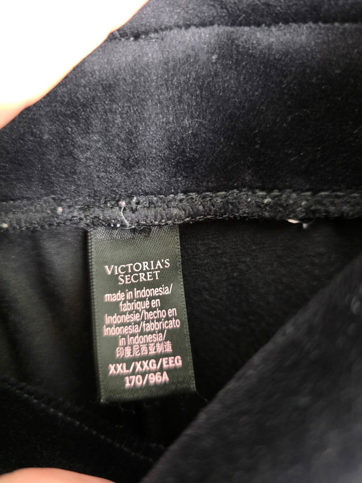 Victoria's Secret On Point Velour Tracksuit XXL Black Rhinestone BLING Set
