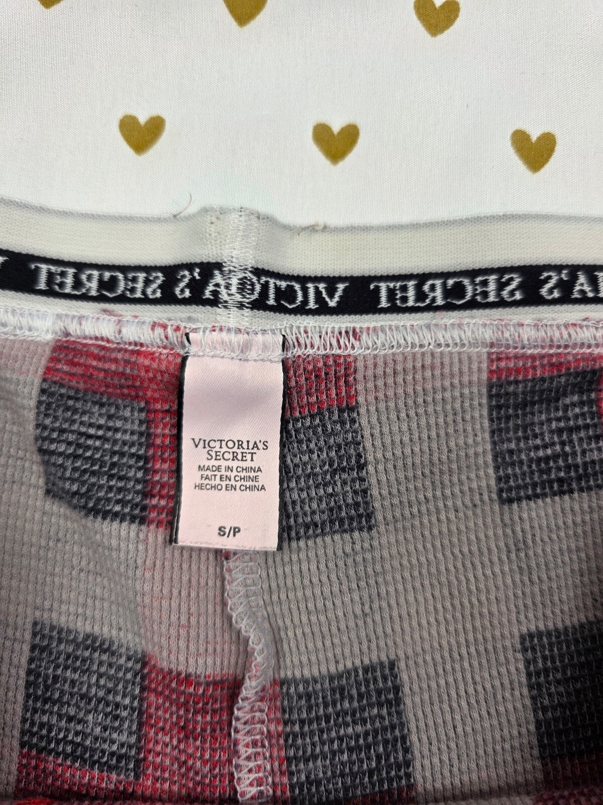 Victorias Secret Red Plaid Thermal SMALL Sleep Shorts Boxers Pajama Bottoms